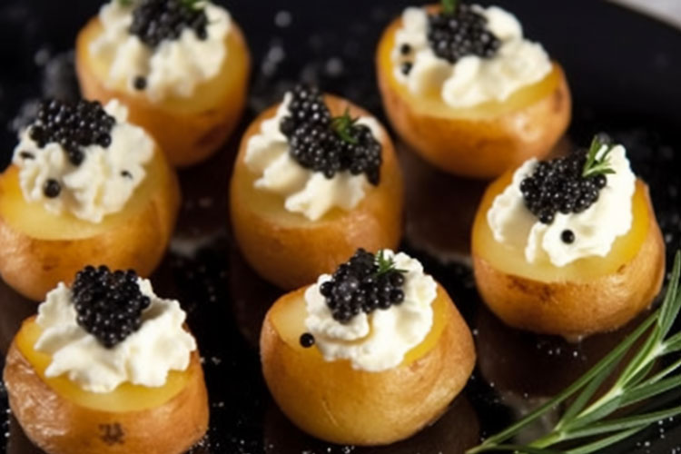 patatas con caviar